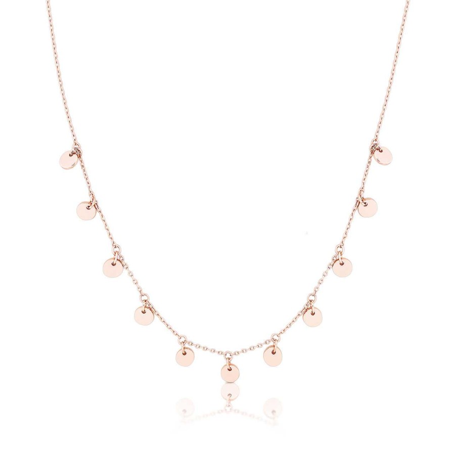 Jewellery Romi Dublin | Romi Mini Disc Chain Necklace Rose Gold