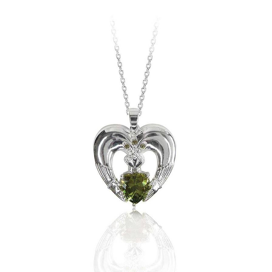 Jewellery Tipperary Crystal | Maureen O'Hara Silver Claddagh Pendant