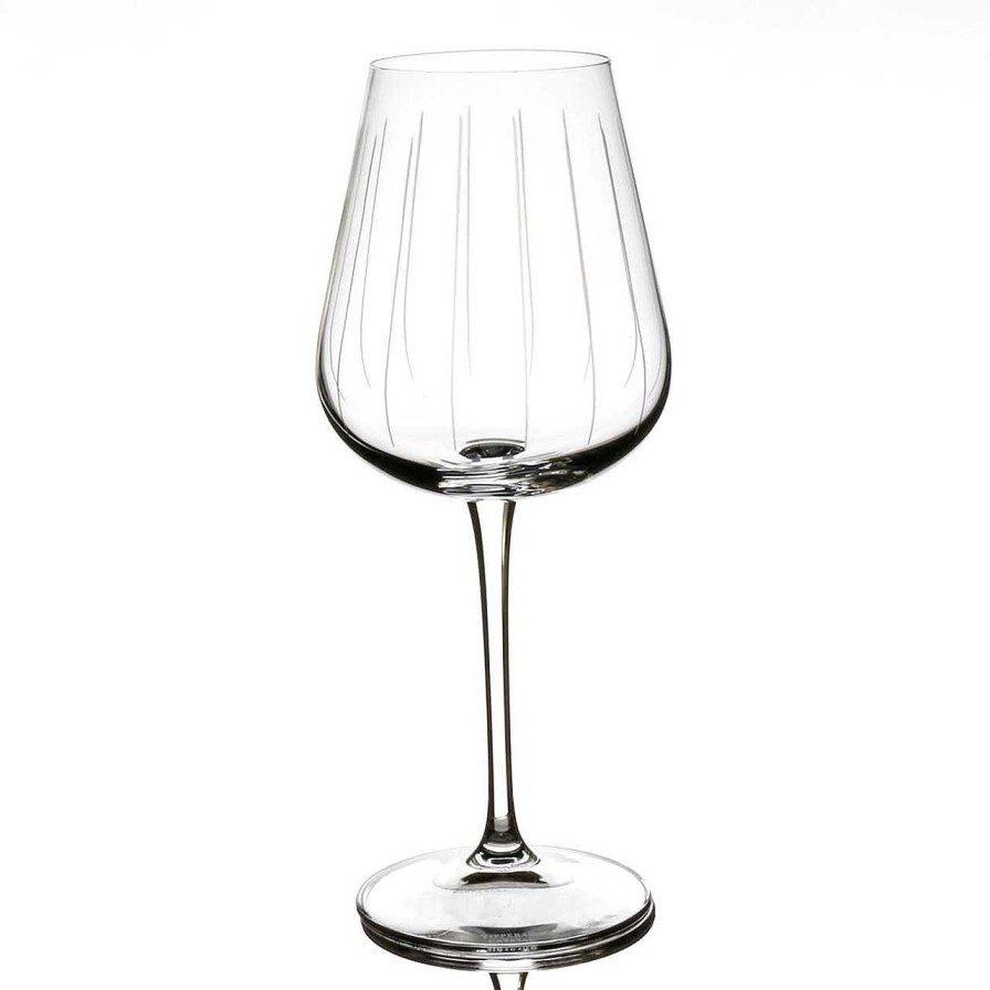 Homeware Tipperary Crystal Glass | Vertical Cut Set Of 6 Wine Glasses 450Ml