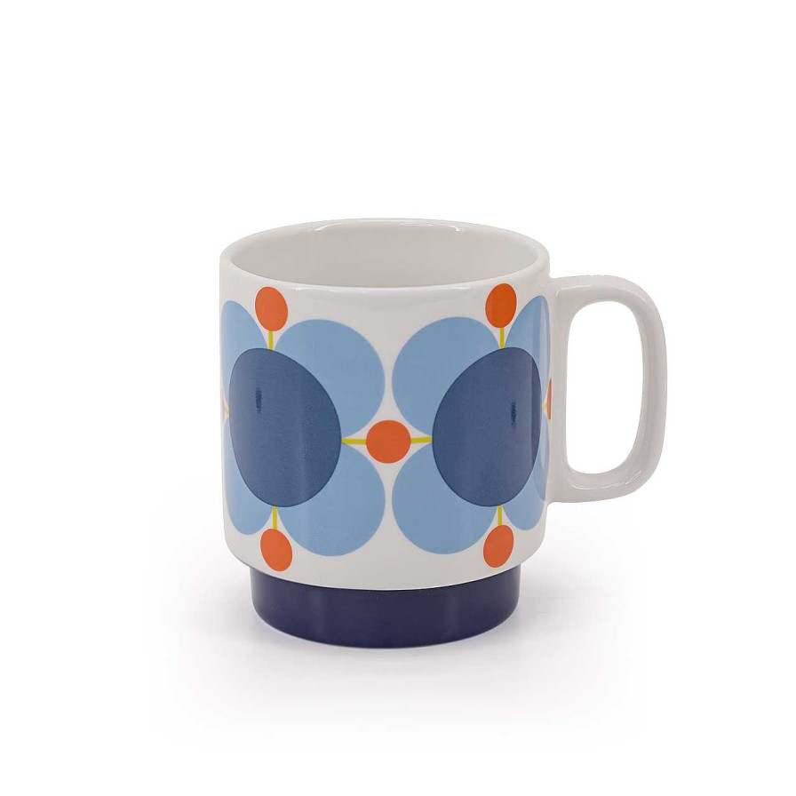 Homeware Orla Kiely Mugs | Orla Kiely Set 2 Mugs - Atomic Flower Sky/ Sunflower