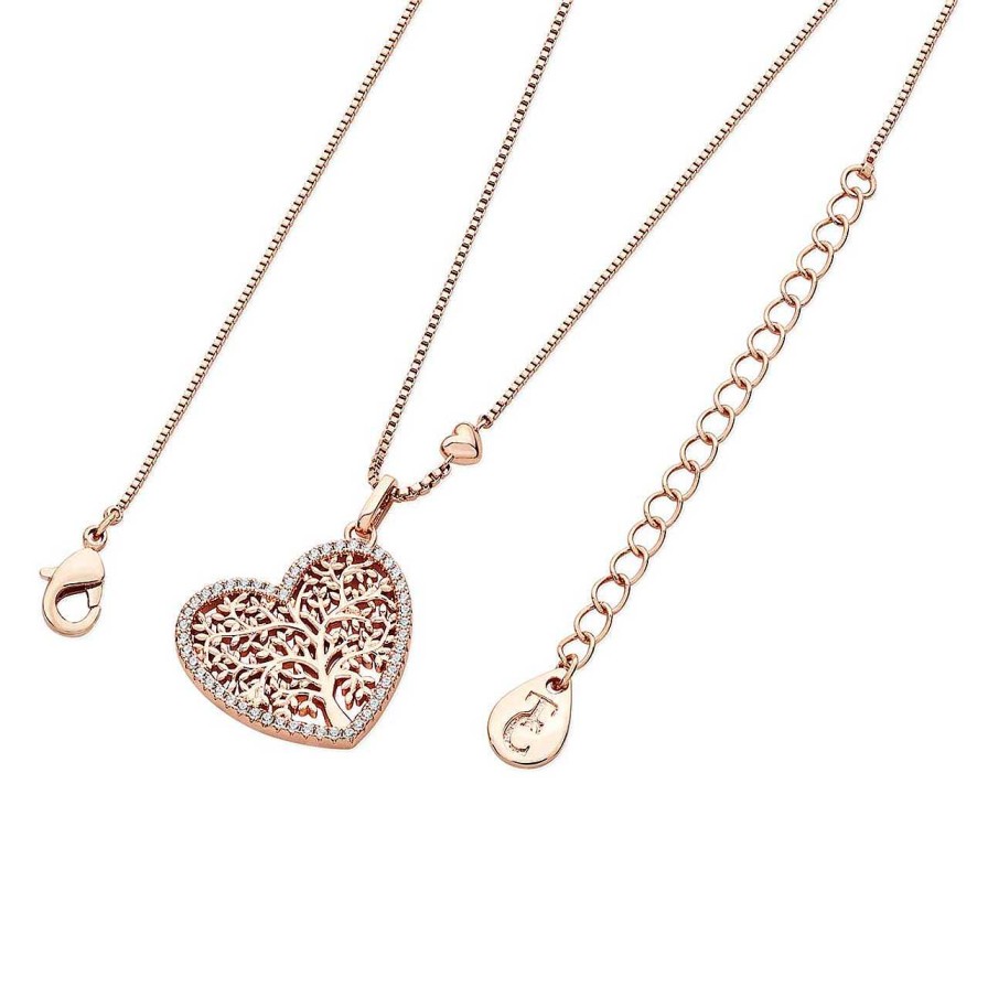 Jewellery Tipperary Crystal | Rose Gold Tol Pave Heart Pendant