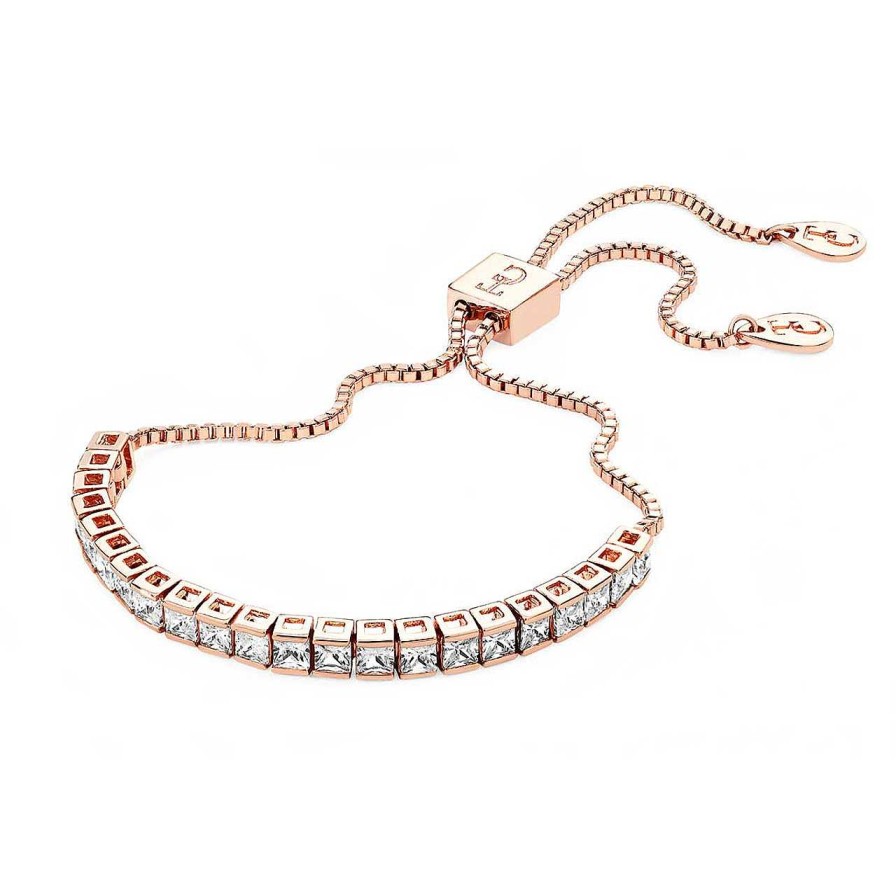 Jewellery Tipperary Crystal | Square Tennis Bracelet Rose Gold