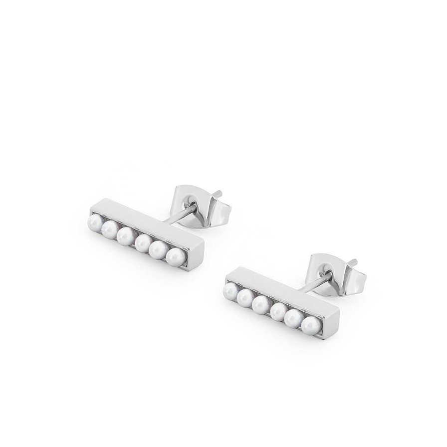 Jewellery Tipperary Crystal | T-Bar Stud Earrings Silver Set With Pearls - New Autumn 2023