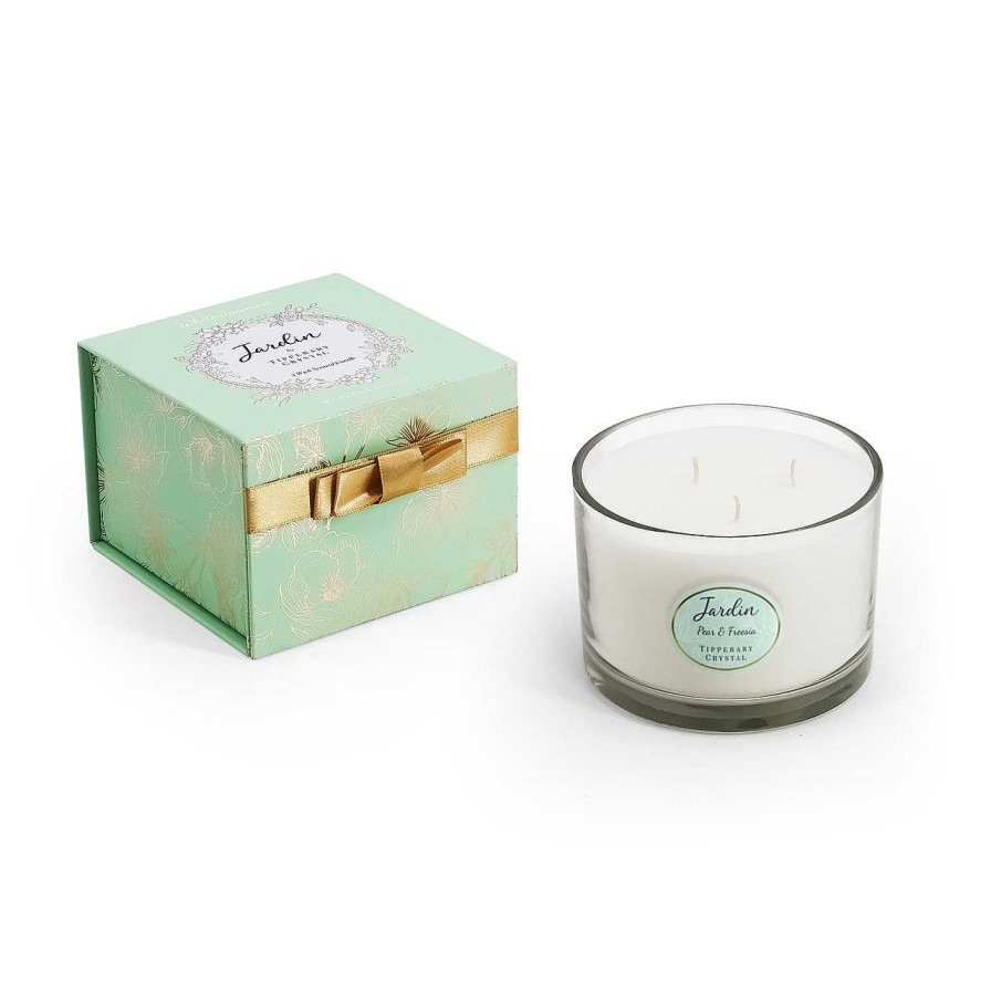 Homeware Tipperary Crystal Candles | Jardin Collection 3 Wick Candle - White Jasmin