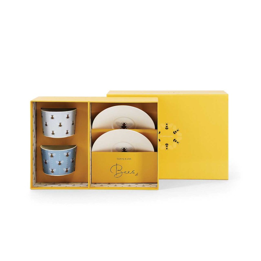 Homeware Bees Mugs | Bee S/2 Cappuccino