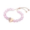 Jewellery Tipperary Crystal | Heart Pink Beads Bracelet - Rose Gold