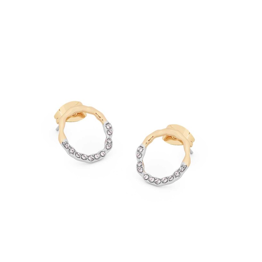 Jewellery Tipperary Crystal | Tc Circle Pave & Gold Earrings