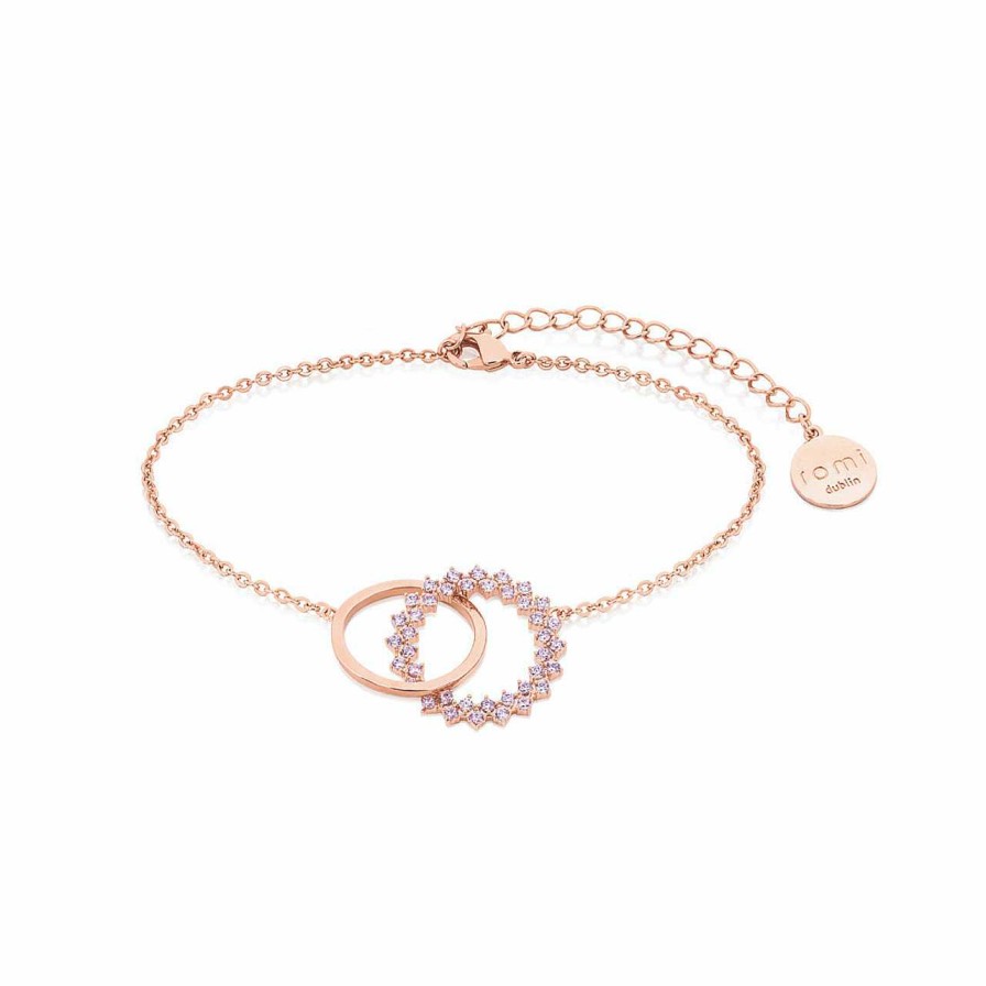 Jewellery Romi Dublin | Romi Rose Gold Purple Stone Bracelet