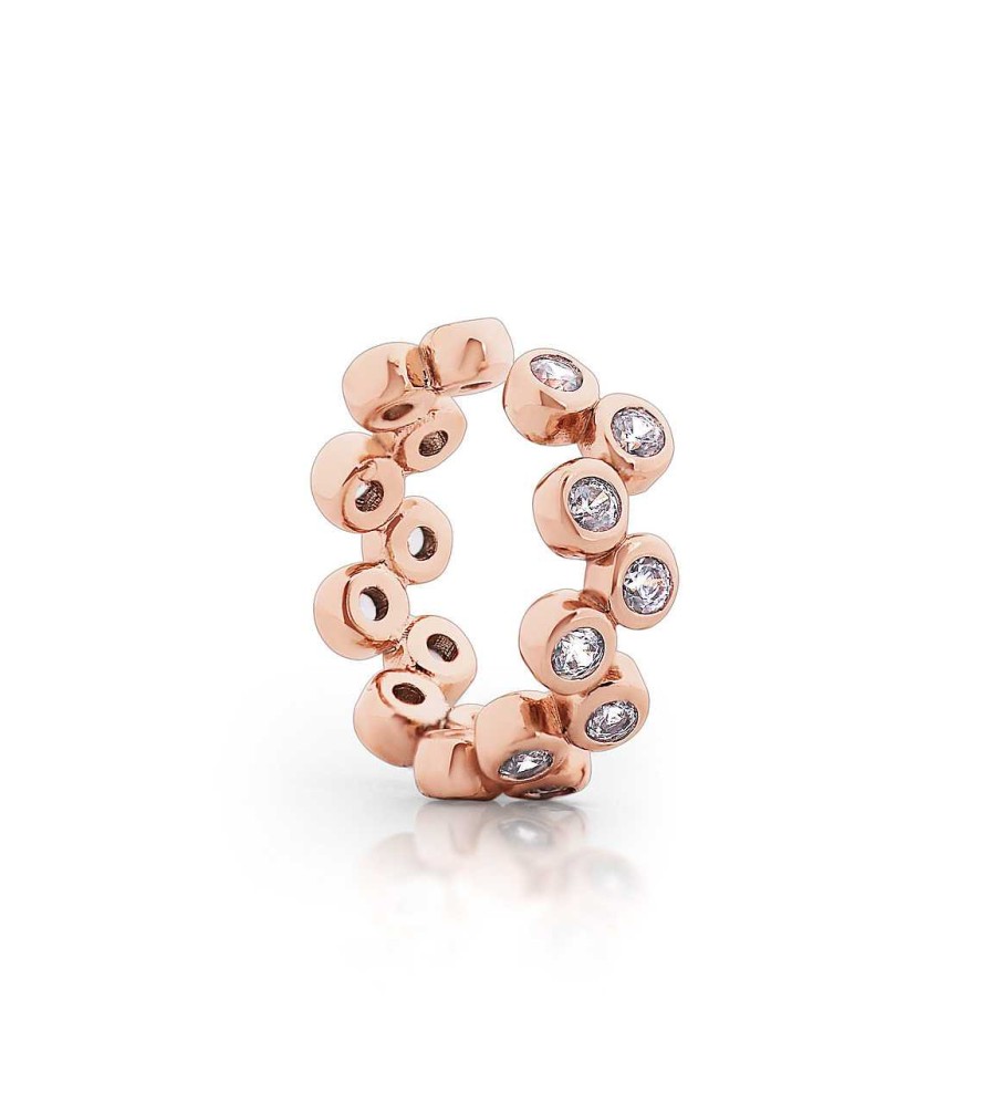 Jewellery Romi Dublin | Romi Rose Gold Bezel Set And Double Cuff Earring Set