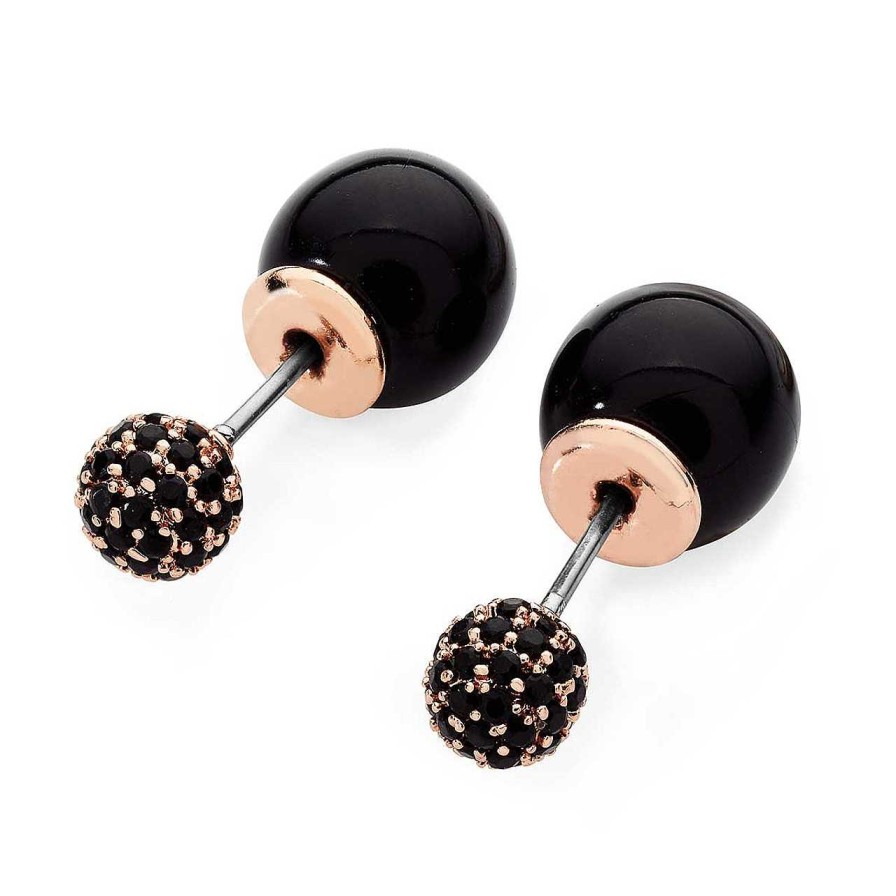 Jewellery Tipperary Crystal | Noir Reversable Black Ball Earrings