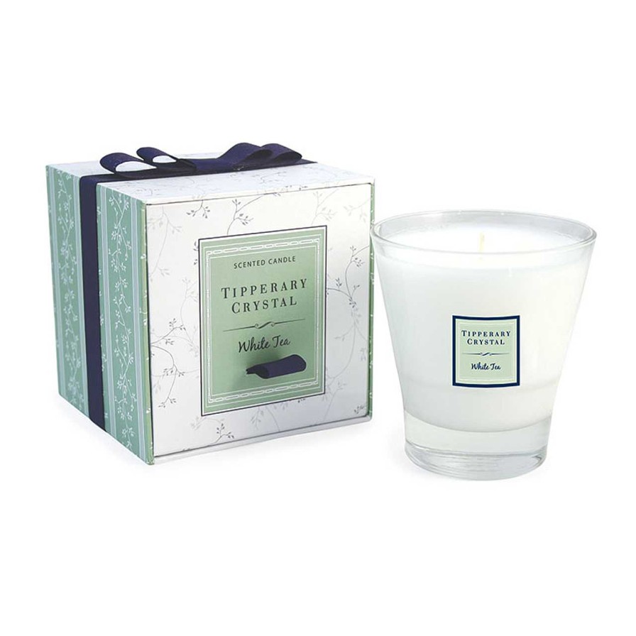 Homeware Tipperary Crystal Candles | White Tea Candle Filled Tumbler Glass