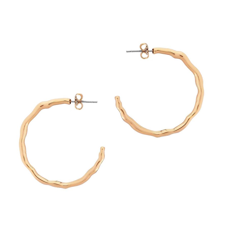 Jewellery Tipperary Crystal Candles | Tc Large Hoop Bamboo Earrings Gold