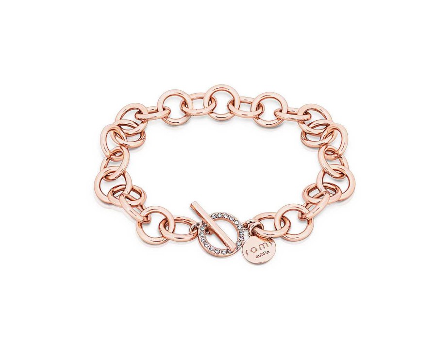 Jewellery Romi Dublin | Romi Rose Gold Circle Bar Heavy Bracelet