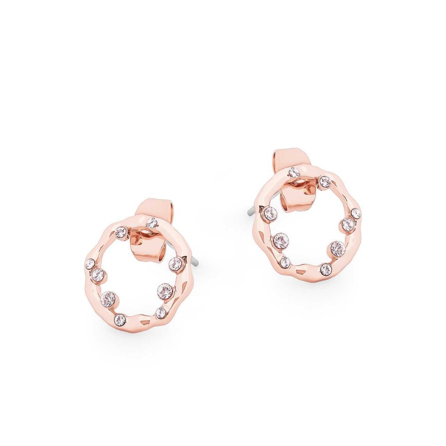 Jewellery Tipperary Crystal | Tc Circle Inset With Crystal Earrings Rg