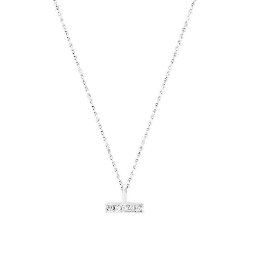 Jewellery Tipperary Crystal | T-Bar Cz Set Pendant Silver - New Autumn 2023