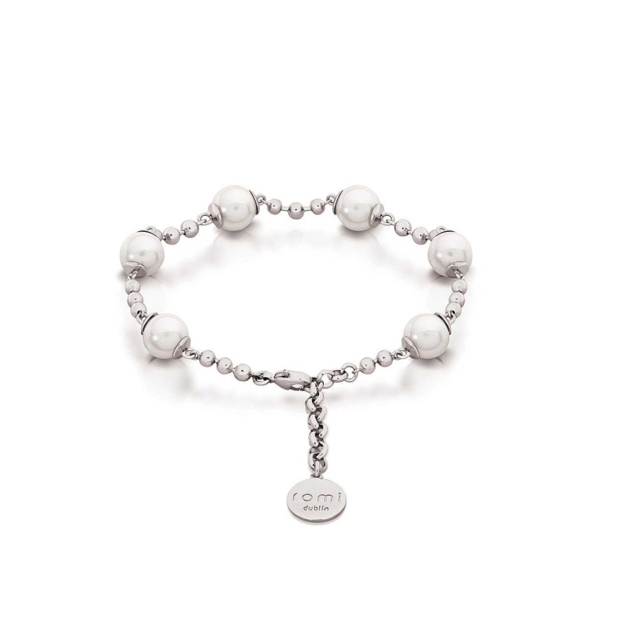 Jewellery Romi Dublin | Romi Silver Pearl & Chain Bracelet