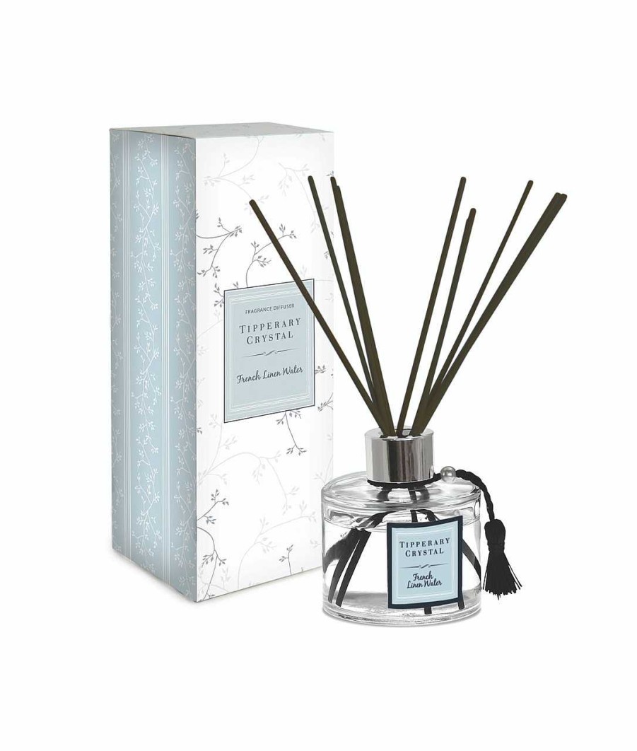 Homeware Tipperary Crystal Candles | French Linen Water Fragranced Diffuser Set