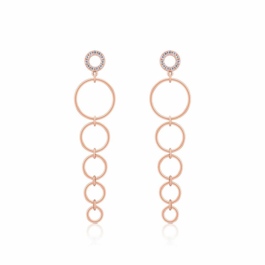 Jewellery Romi Dublin | Romi Rose Gold Circle Drop Earrings