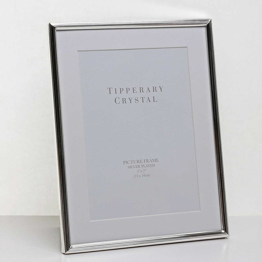 Homeware Tipperary Crystal Photo Frames | White Mount Photo Frame 5 Inch X 7 Inch