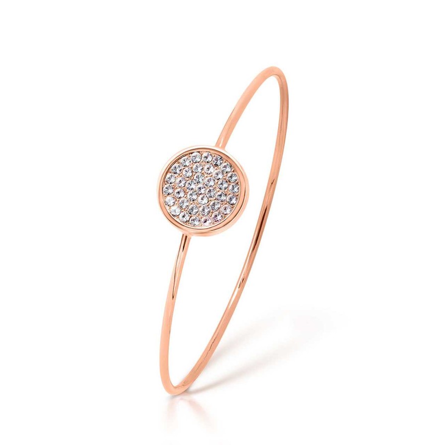 Jewellery Romi Dublin | Romi Rose Gold Pav Disc Bangle