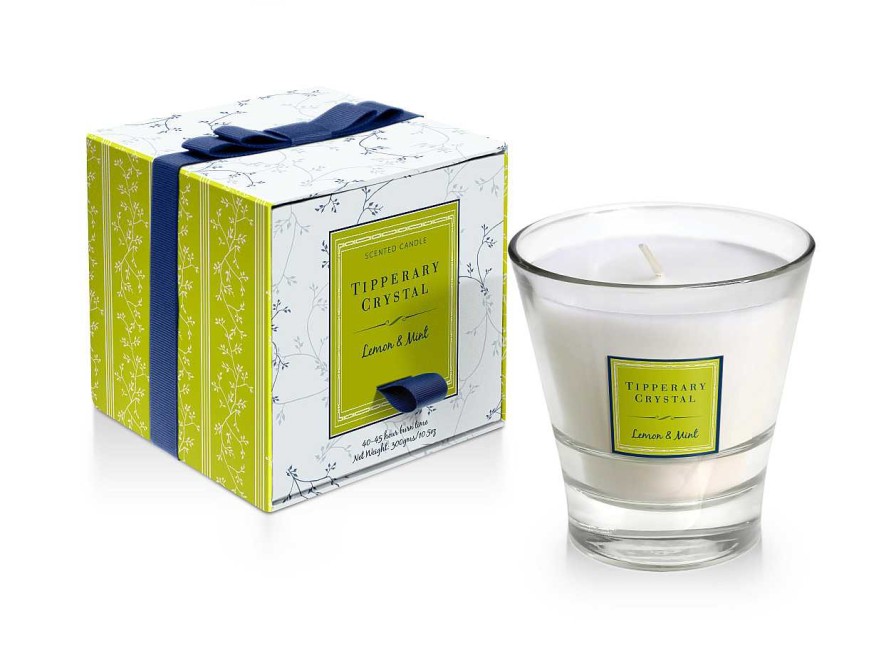 Homeware Tipperary Crystal Candles | Lemon & Mint Filled Tumbler Glass