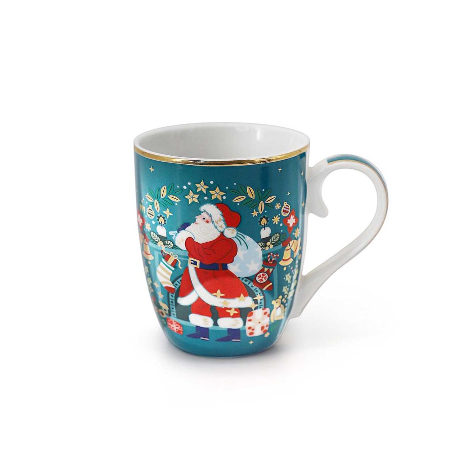 Homeware Tipperary Crystal Mugs | Single Christmas Mug - Santa With Sack