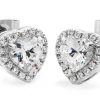 Jewellery Tipperary Crystal | Sterling Silver Diamante Heart Stud Earrings