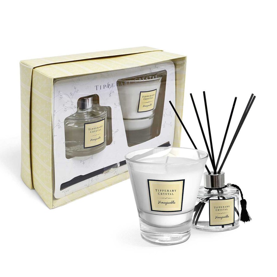 Homeware Tipperary Crystal Diffusers | Honeysuckle Candle & Diffuser Folded Card Gift Set