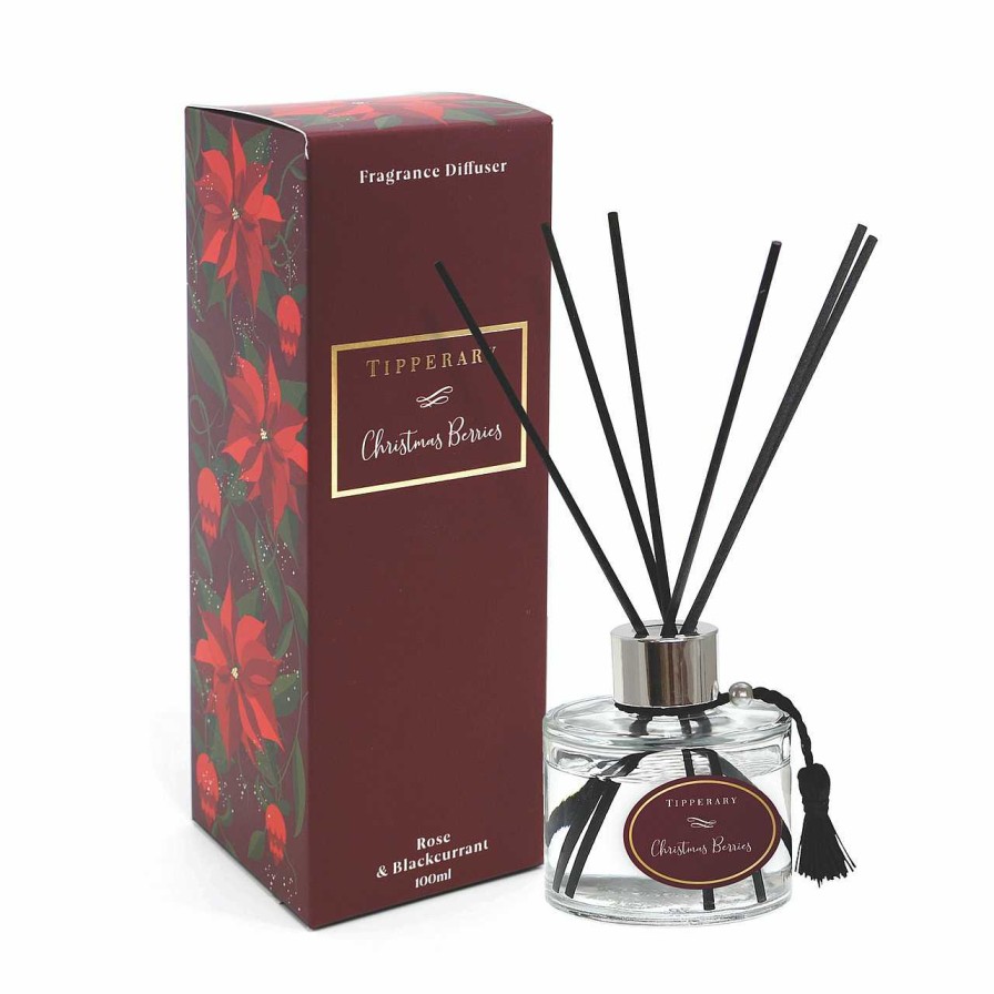 Homeware Tipperary Crystal Diffusers | Poinsettia Diffuser - Christmas Berries