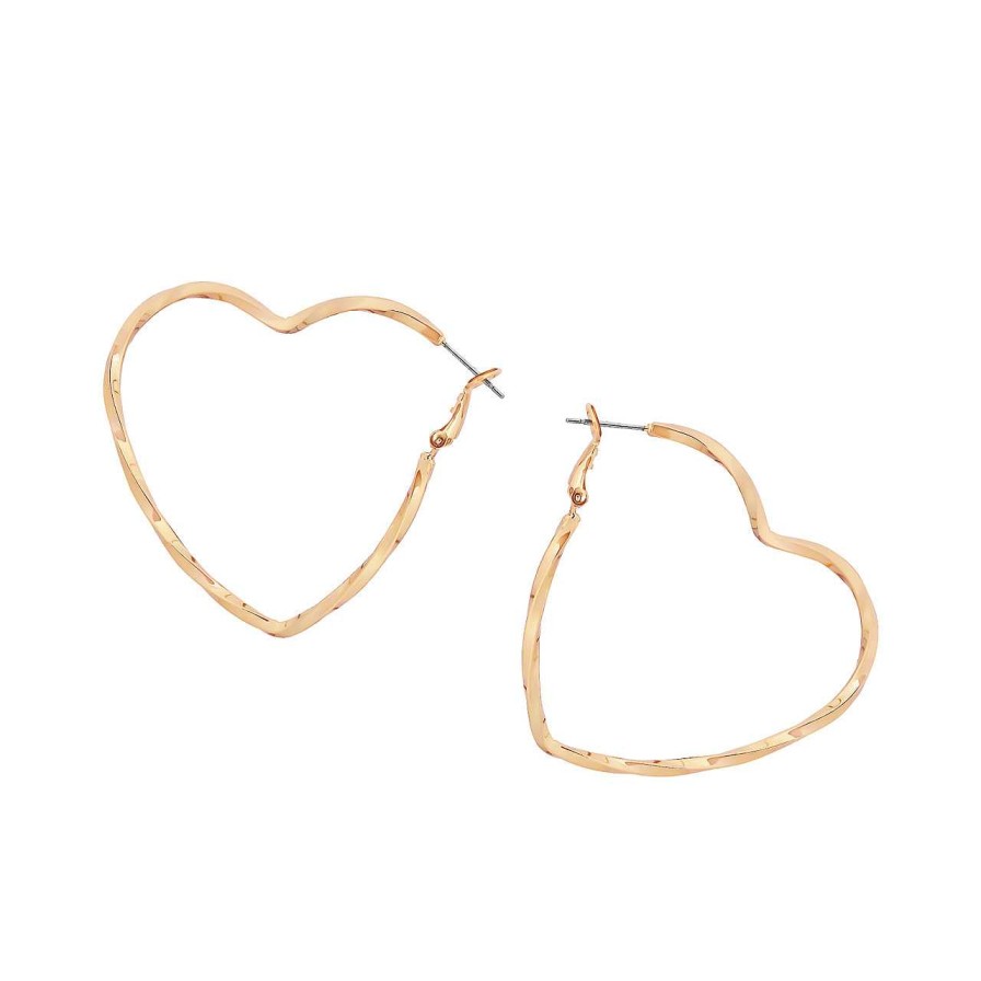 Jewellery Tipperary Crystal | Tc Large Heart Earrings Gold