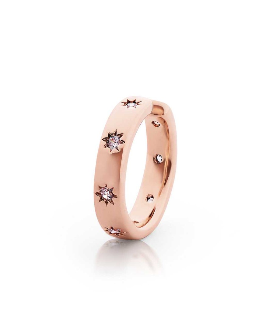 Jewellery Romi Dublin | Romi Rose Gold Sun & Plain, And Beaded Cuff Earrings Set