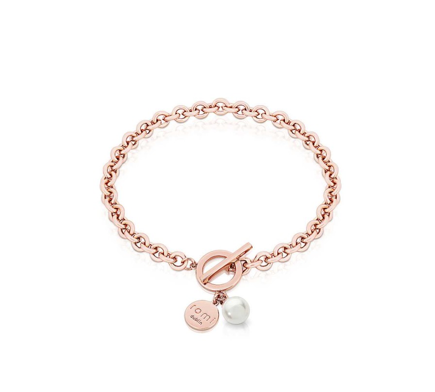 Jewellery Romi Dublin | Romi Rose Gold Pearl Bracelet