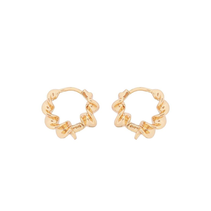 Jewellery Tipperary Crystal | Tc Swirl Earrings Gold