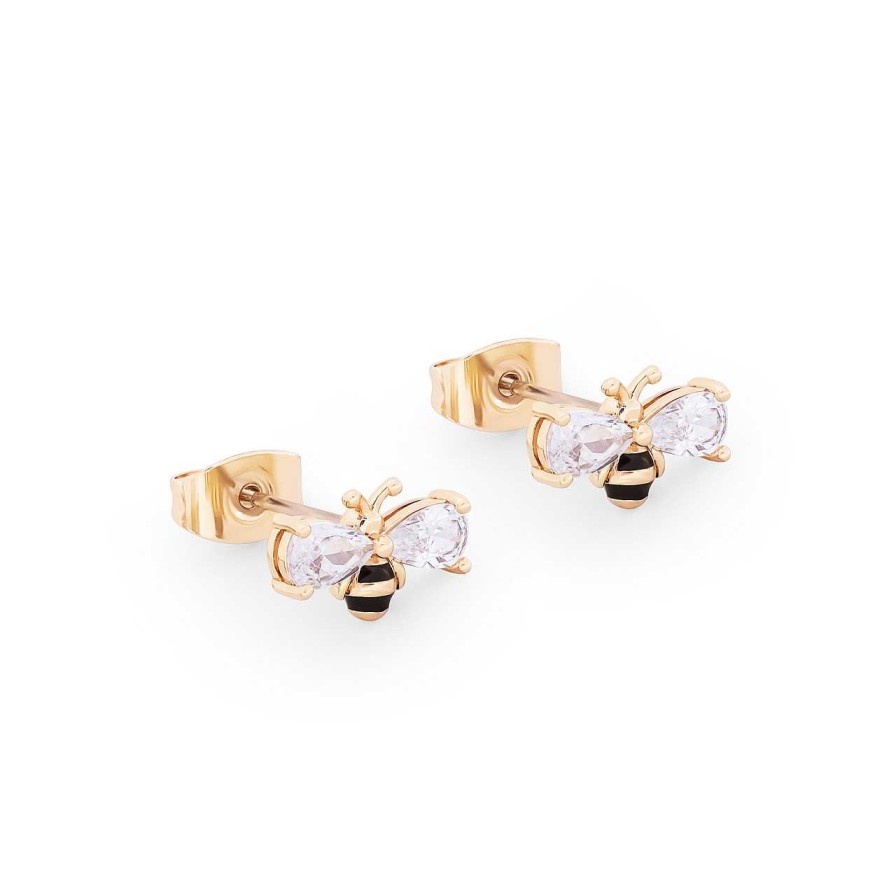 Jewellery Bees | Bee Yellow Gold Ball Stud Earrings