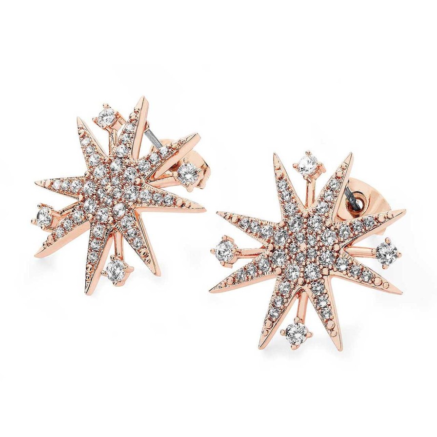 Jewellery Tipperary Crystal | Star Bright Rose Gold Earrings