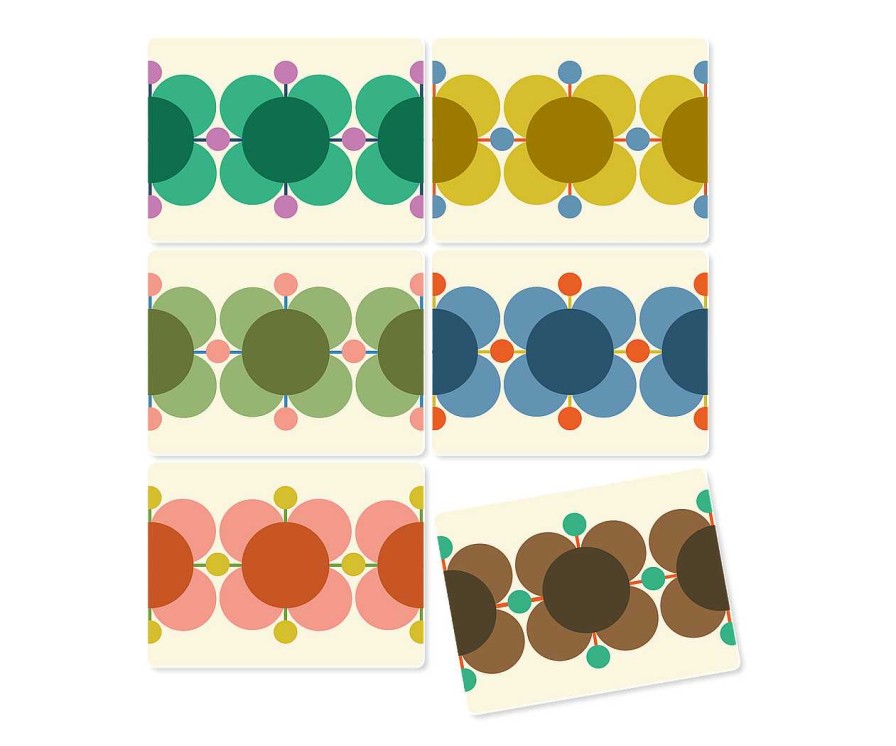 Homeware Orla Kiely Placemats | Orla Kiely Set 6 Placemats Atomic Flower