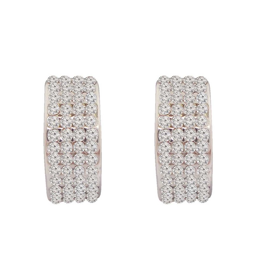 Jewellery Tipperary Crystal | White Curved Rectangle Earrings