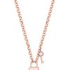 Jewellery Romi Dublin | Romi Rose Gold Padlock Circle Chain Pendant