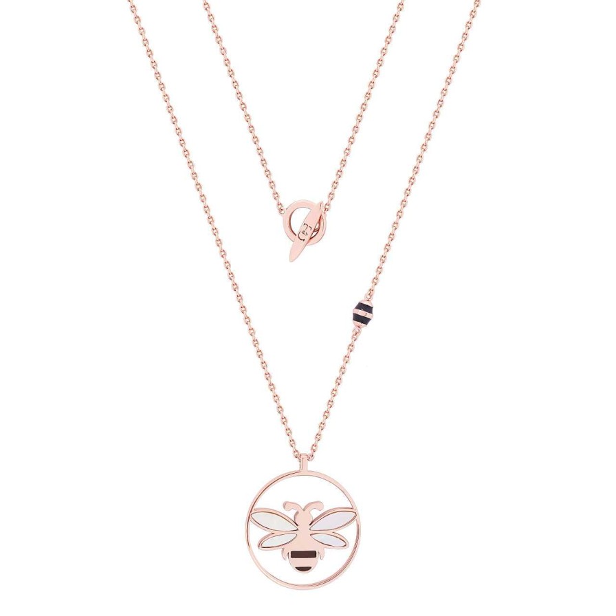 Jewellery Bees | Bee Rose Gold Mother Of Pearl Circle Pendant