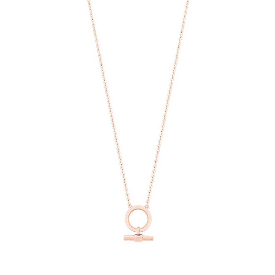 Jewellery Tipperary Crystal | Circle-Bar Pendant Rose Gold