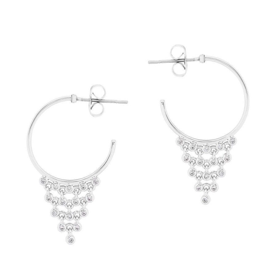 Jewellery Tipperary Crystal | Tc Web Earrings Silver