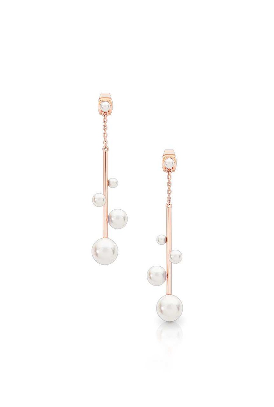 Jewellery Romi Dublin | Romi Rose Gold Pearl Bar Earrings