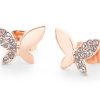 Jewellery Tipperary Crystal | Tc Butterfly - Half Clear Cz Stud Earrings