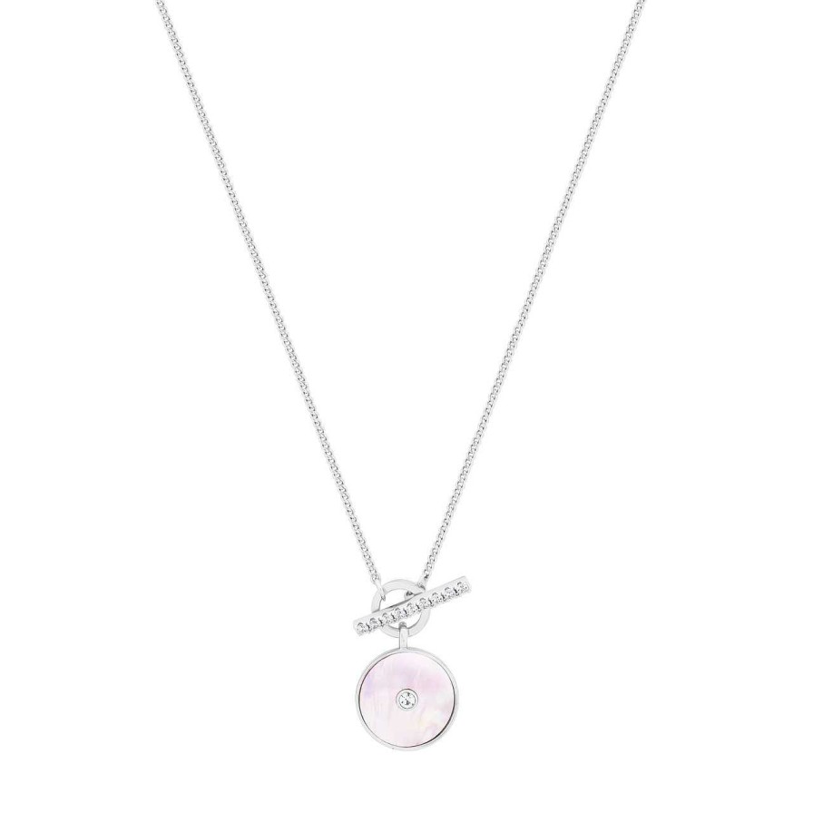 Jewellery Tipperary Crystal | T-Bar Pendant Silver With Mother Of Pearl - New Autumn 2023