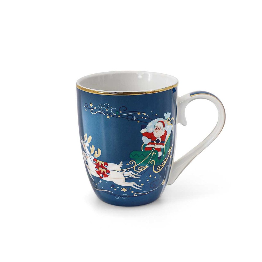 Homeware Tipperary Crystal Mugs | Single Christmas Mug - Santa On Sleigh