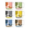 Homeware Orla Kiely Glass | Orla Kiely Set 6 Stacking Mugs - Block Flower