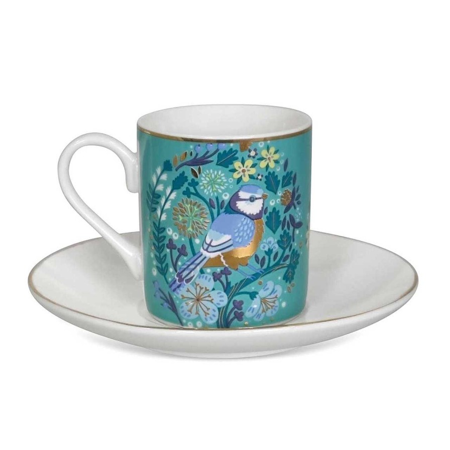 Homeware Birdy Mugs | Tipperary Birdy Set Of 2 Robin & Blue Tit Espresso Cups