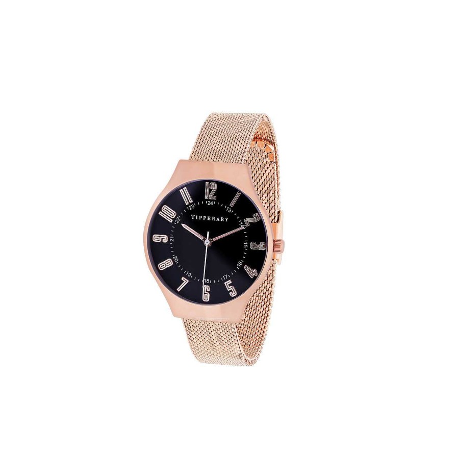 Jewellery Tipperary Crystal | Angelo Rose Gold & Black Watch - New Autumn 2023