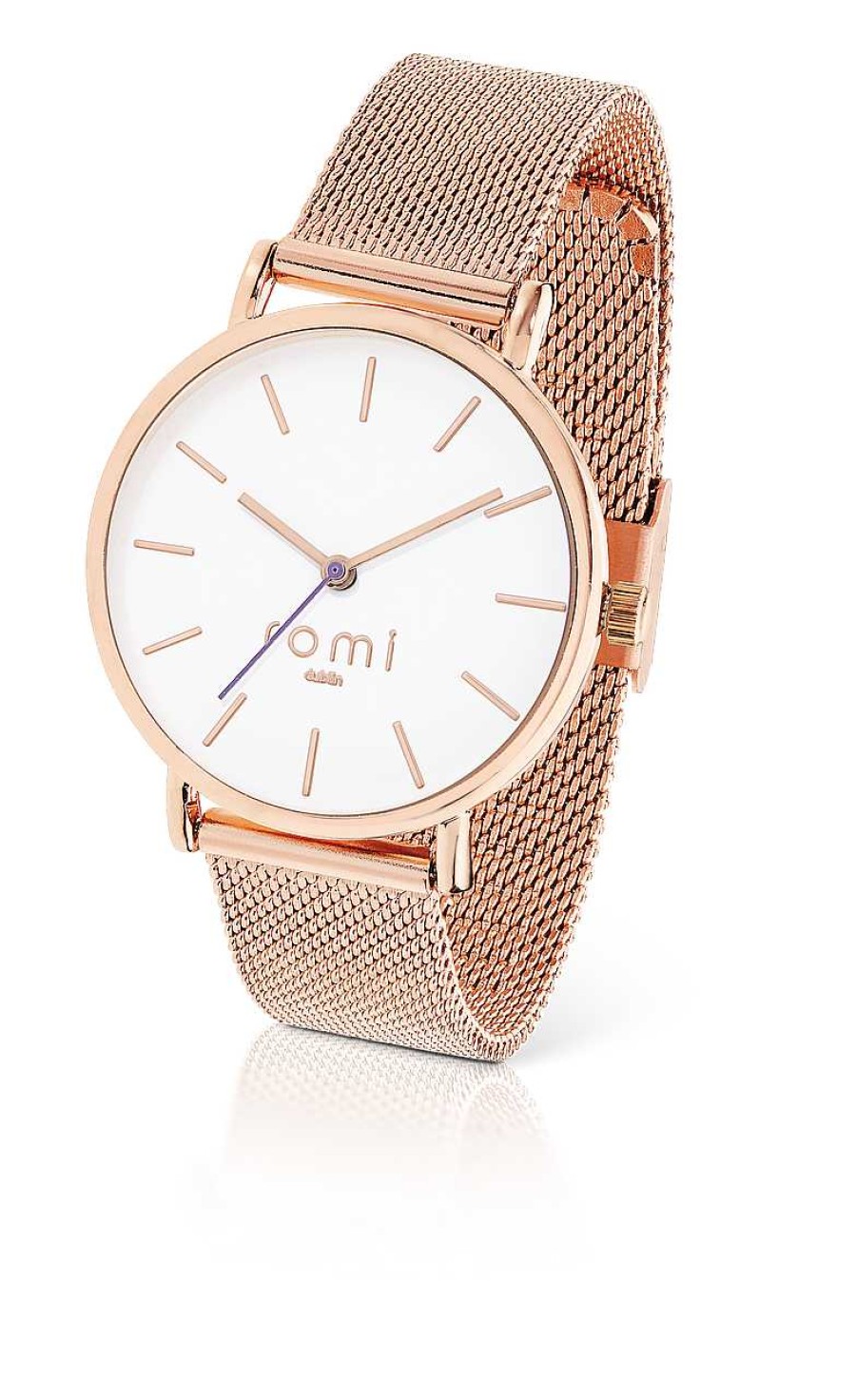 Jewellery Romi Dublin | Romi Watch White Face Rose Gold Mesh Strap