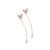 Jewellery Tipperary Crystal | Tc Butterfly - Rose Gold Bar Earrings With Purple Cz